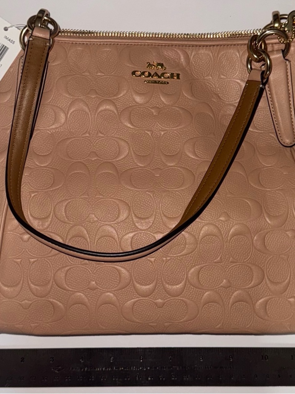 Brand New Coach Embossed Signature Tote - Nude Blush